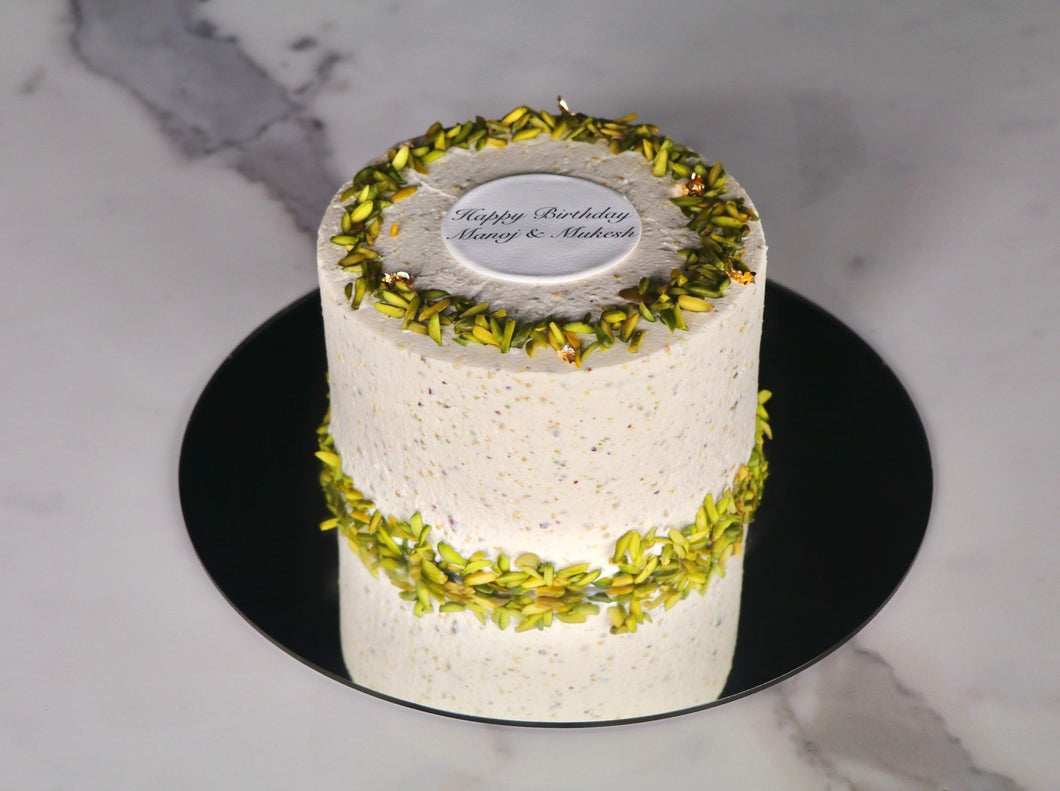 Eggless Pistachio Diwali Cake