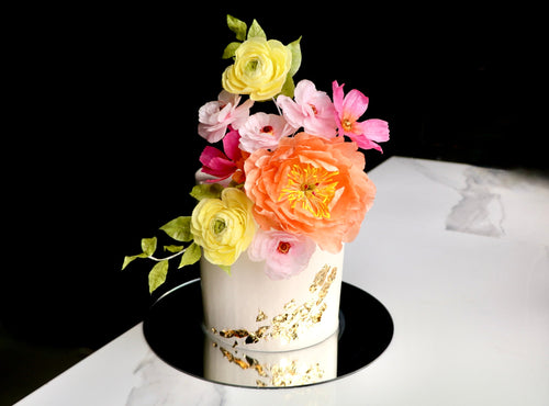 Sugar flower birthday cake