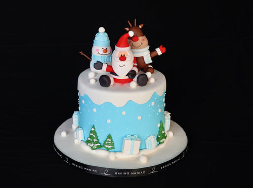 Christmas fondant cake 