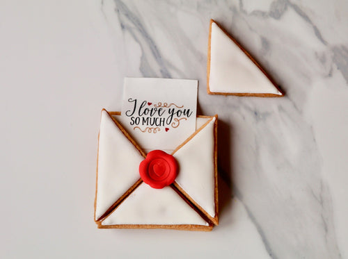 valentines love letter cookie