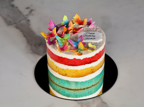 rainbow butterfly cake